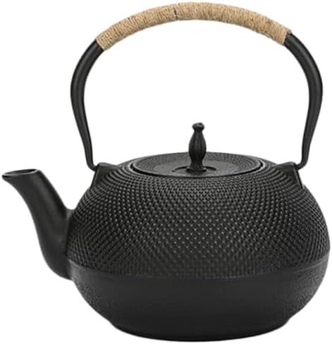 Vintage Cast Iron Teapot with Infuser, Uncoated Retro Tea Kettle by GALPADA
