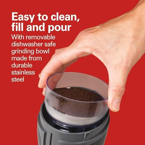 Hamilton Beach Fresh Grind Electric Coffee Grinder for Beans,Spices and More,Stainless Steel Blades,Removable Chamber,Makes up to 12 Cups,Black,(Pack of 2) - Image 2