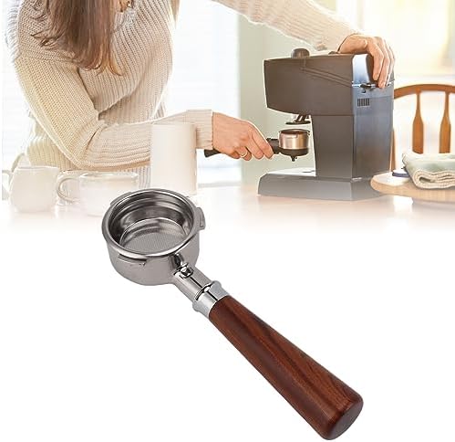 58mm Bottomless Portafilter,3 ears 58mm Portafilter Stainless Steel portafilters and Walnut wood Handle Espresso Machine Accessories (#4) - Image 6