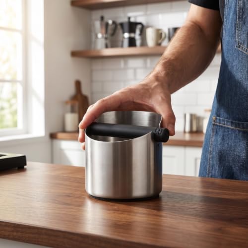 ibasenice Stainless Steel Coffee Knock Out Box with Removable Knock Bar - Image 6