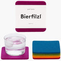 Graf Lantz - Bierfilzl Merino Wool Square Coasters Set of 6 - Rainbow (4"x4"x5mm) - Absorbs 30% of Weight, Natural German Wool - Heat Resistant, Sustainable, Reusable - Home Decor & Coffee Table Decor by GrafLantz