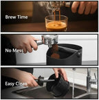 Small Espresso Knock Box, 25.36 oz / 750 mL Capacity, Matte Black Stainless Steel Coffee Waste Bin, Anti-Slip Base, Easy-Clean Grounds Disposal Container for Home Barista and Countertop Use - Image 5