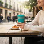 Ecoffee Cup 12oz (350ml) Van Gogh Reusable Coffee Cup – PLA Plant-Based Travel Mug with Silicone Lid, Melamine Free & Dishwasher Safe – Almond Blossom - Image 6