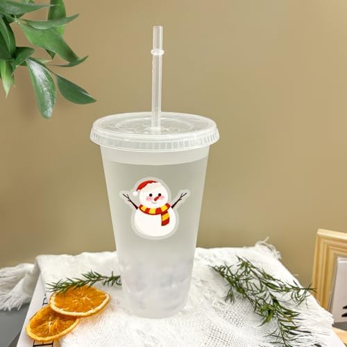 YOUKE OLA 72 Pack Plastic Tumblers with Straw and Lid Reusable Plastic Cups Drinking Straw Tumbler Bulk Customizable Iced Coffee Cup Water Bottle for Vinyl DIY Parties Birthdays 24oz Frosted - Image 4
