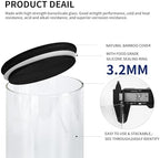ZOMUIA Glass Coffee Containers Airtight Coffee Bean Storage Jars with Shelf, 3Pcs 44oz Coffee Station Organizer Coffee Canisters, Kitchen Food Storage Jars for Sugar, Candy, Oats, Nuts (BLACK) - Image 5