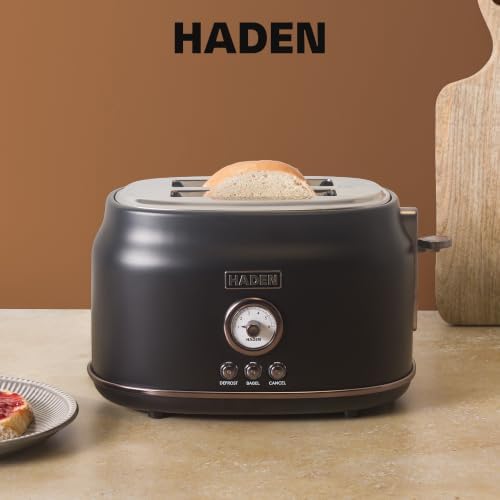 Haden Dorset 2 Slice Wide Slot Stainless Steel Bread Toaster, Black/Pewter - Image 7