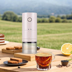 Portable Electric Coffee Bean Grinder, 38 Grind Settings, 5-Blade Ceramic Conical Burr, One Button Auto Stop, Rechargeable Battery, Removable 120ml Powder Bin, Indicator Light, (Beige) - Image 5