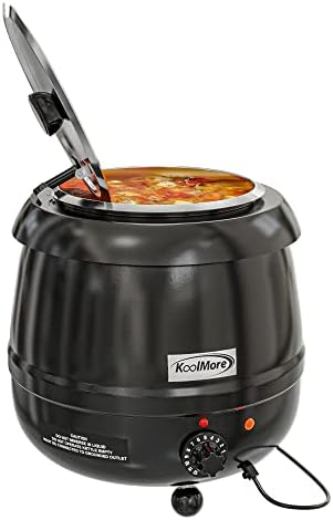 KoolMore Commercial Soup Kettle Warmer with Hinged Lid and Removable Pot Insert for Buffet, Restaurant, Party, Event, and Catering, Large 2.5 Gallon, Electric [Black] (SK-BK-3G) by KoolMore