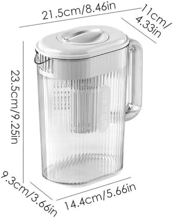 Water Pitcher Large Water Pitcher with Lid and Spout Beverage Bottle Plastic Cold Tea Containers Jug Fridge Iced Drink Kettle Water Jug(Black) - Image 5