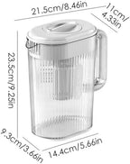Water Pitcher Large Water Pitcher with Lid and Spout Beverage Bottle Plastic Cold Tea Containers Jug Fridge Iced Drink Kettle Water Jug(Black) - Image 5