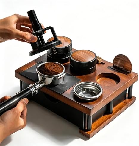 Espresso Knock Box With 60mm Tamping Station For Breville Espresso Accessories Adjustable Portafilter Height, Detachable Coffee Dump Bin （Storage seat only） by Unknown