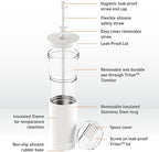 asobu ClearInsulation Flexi Straw Tumbler Marina a Tritan 28 oz Tumbler with 17 Oz Stainless Steel Insulated Sleeve for Ice Coffee or Hot Tea (White) - Image 5