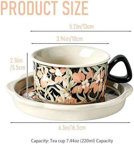 Beautifully Floral Tea Cup and Saucer Set - Image 2
