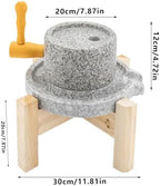 Stone Grain Mill (Solid Wood Base) - Household Traditional Countertop Grinder，Artisanal Natural Stone Grain Mill for Wheat/Spices & Coffee Beans, Ideal for Breads & Tortillas - Image 2