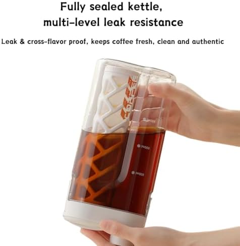 Cold Brew Coffee Maker,33 oz BPA free Pitcher with 350-Mesh Ultra-Fine Filter, Refrigerator Horizontal Stackable Space Saving, Airtight & Leak-Proof for Iced Coffee,Tea & Lemonade (White) - Image 6