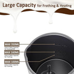 Hot Milk Frother Electric, Automatic Hot and Cold Foam Maker with 360° Rotatable Split Power Socket and 4 Function Keys, Overtemperature Protection for Cappuccino, Latte (Black) - Image 4