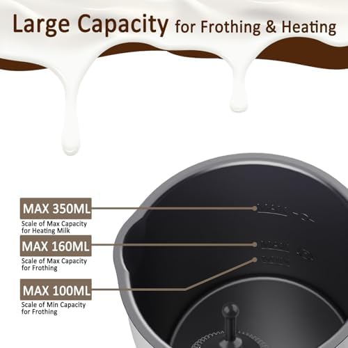 Hot Milk Frother Electric, Automatic Hot and Cold Foam Maker with 360° Rotatable Split Power Socket and 4 Function Keys, Overtemperature Protection for Cappuccino, Latte (White) - Image 4