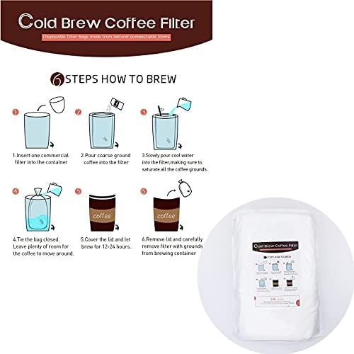Cold Brew Coffee Filter Bags - 100 Pack Home Cold Brew System Filters for Cold Brew Coffee Maker 11.25''x13'' Home Model Disposable Coffee Brewing Bag - Image 7