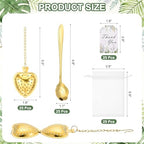 uxcell 25Set Bridal Shower Tea Party Favor Rose Spoon Heart Shape Ball Gold - Image 2