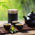6pcs Compact Black Metal Tea Tins with Lids Airtight Loose Leaf Tea Storage Canisters for Kitchen and Travel Use - Image 5