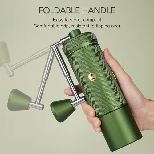 Timemore S3 Manual Coffee Grinder - External Adjustment with Stainless Steel Patented Burr | Hand Coffee Grinder Hign Presicion | Premium Timemore Grinder Chestnut S3, Green - Image 6