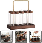 Glass Coffee Bean Storage Tube with Wooden Stand, Airtight - Image 4