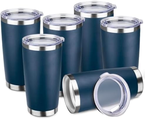 StarSpeed 6 Pack 20oz Stainless Steel Travel Coffee Tumbler,Navy Blue by StarSpeed