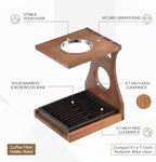 Coffee Filter Holder Stand, Bamboo and Rosewood Base with Stainless Steel Ring for Stable Support (1 PC) - Image 4
