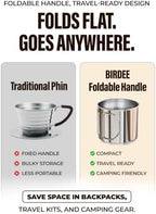 Birdee Bundle Vietnamese Coffee Dripper Foldable- 12oz with Mug, Stainless Steel, Medium Drip Filter, Durable, Dishwasher Safe, Home Use, Travel, Camping, Gift Sets - Image 6