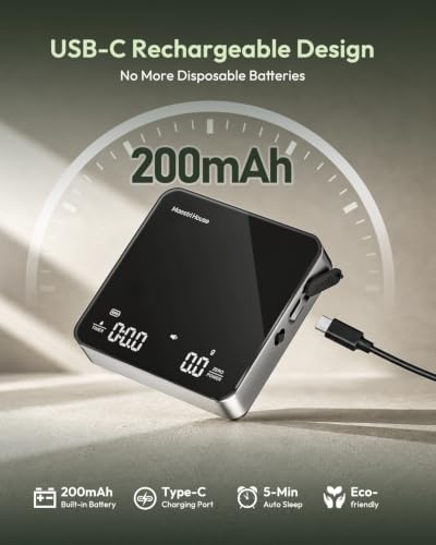 Maestri House S2 Nano Espresso Coffee Scale 1kg/0.1g with Timer USB-C - Image 5