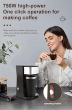 Drip coffee machine 750W high power, 14.8 oz (0.5qt) stainless steel interior independent cup and detachable reusable filter basket, 5 coffee cups automatically close, suitable for home offices - Image 6