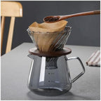 Pour Over Coffee Maker Set, High Borosilicate Glass Coffee Carafe With Filter Cup, Hand Drip Coffee Brewing Pot Server For Home Office Use(Gray,Small) - Image 7