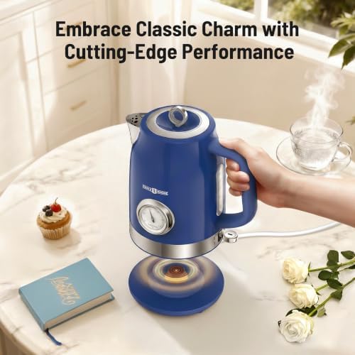 Electric Kettle with Thermometer, 57oz Hot Water Pot, Retro Blue - Image 5