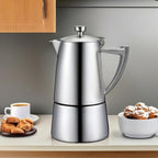 CUISINOX Roma Satin Stainless Steel Moka Pot Stovetop Espresso Maker, 6-Cup - Image 4