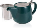 Ceramic Teapot With Stainless Steel Infuser, Heat Resistant, Perfect Tea Maker, Green, 500ml/17oz by Auxmeware