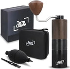 Manual Coffee Grinder – Precision Stainless Steel Conical Burr Hand Grinder for Espresso, Pour Over, French Press & Aeropress – All-in-One Travel Kit with Carry Case, Brush & Air Blower by Unknown