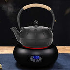 Cast Iron Teapot, Black 0.6L Tea Kettle Japanese Tetsubin Tea Pot with Stainless Steel Infuser for Loose Leaf Cast Iron Tea Pot for Stovetop Flower Design - Image 4