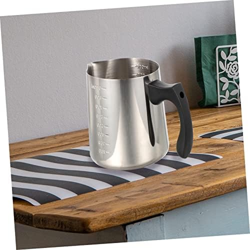 Frothing Pitcher Silver Milk Cup Stainless Steel 1000ml Xmas - Image 4