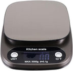 Digital Kitchen Scale Stainless Steel 3kg/0.1g Precision Food Scale Rechargeable with LCD Display for Baking and Cooking Use by FUNOMOCYA