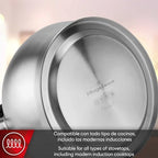 Magefesa Silver 3.1-Quart Stainless Steel Whistling Tea Kettle, Satin-Polished Exterior, Drip-Free Pouring System, Suitable for All Stovetops Including Induction, Removable Lid, Teapot - Image 5