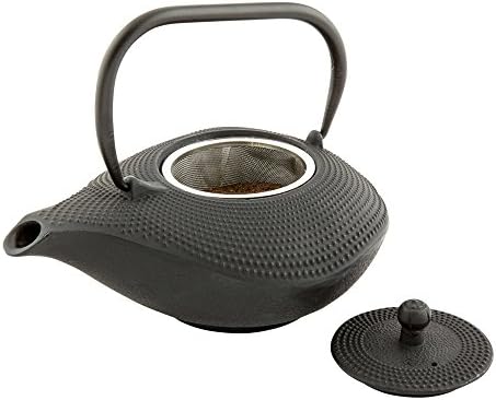 Restaurantware 34 oz Oval Black Cast Iron Teapot - Image 5