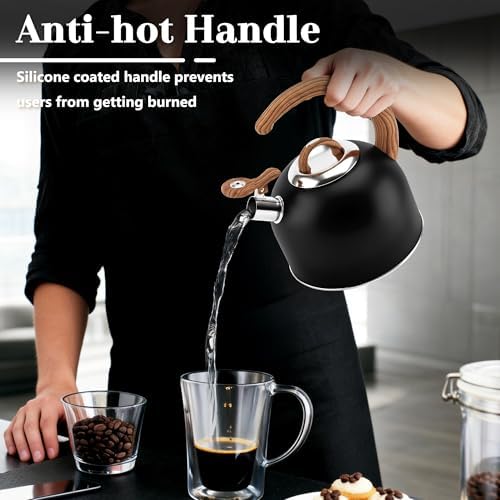 Harriet Whistling Tea Kettle, 3.1QT Food-Grade Steel Stovetop Teapot - Image 6