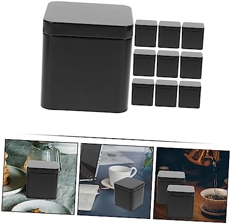 Healifty 2sets Tinplate Loose Tea Canister Airtight Tea Box Organizer Storage Box for Leaves Beans Candy 10pcs*2 - Image 7