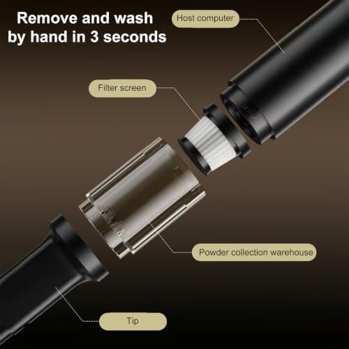 Diydeg Handheld Cordless Coffee Grinder Vacuum Cleaner, 40W, Black - Image 7