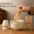 Ceramic Matcha Bowl Set with Bamboo Whisk and Holder for Japanese Tea - Image 5