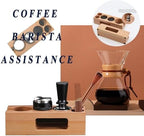 Espresso Accessories Kit 5-PCS Including Wooden Portafilter Station Organizer | 58MM Coffee Distributor | 58MM Tamper Press | WDT Stirrer Needle | Coffee Mat Brush, Multipurpose Espresso Tools - Image 7