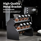 Coffee Bean Storage Rack, 22-25g Single Dose Coffee Bean Sample Tubes, With One-way Exhaust Valve, Funnel, Dual Layer Metal Display Stand, For Home Coffee Tasting & Bean Sample Display - Image 4