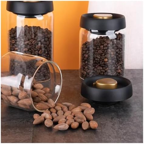 Manual Vacuum Coffee Storage Jar Borosilicate Glass Tea Canister Coffee Bean Sealed Container for Kitchen Use(1200ml) - Image 7