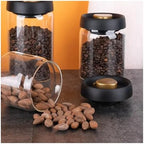 Manual Vacuum Coffee Storage Jar Borosilicate Glass Tea Canister Coffee Bean Sealed Container for Kitchen Use(1800ml) - Image 7