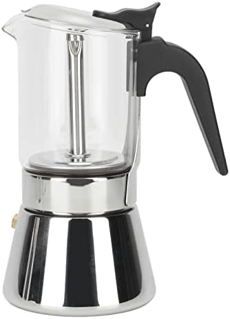 Jiawu Pot, Classic Stovetop Espresso Maker, Stainless Steel Italian and Cuban Greca Coffee Maker, Premium Crystal Glass Top Espresso Pot, Easy to Operate & Quick Cleanup (360ml) - Image 2